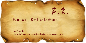 Pacsai Krisztofer névjegykártya